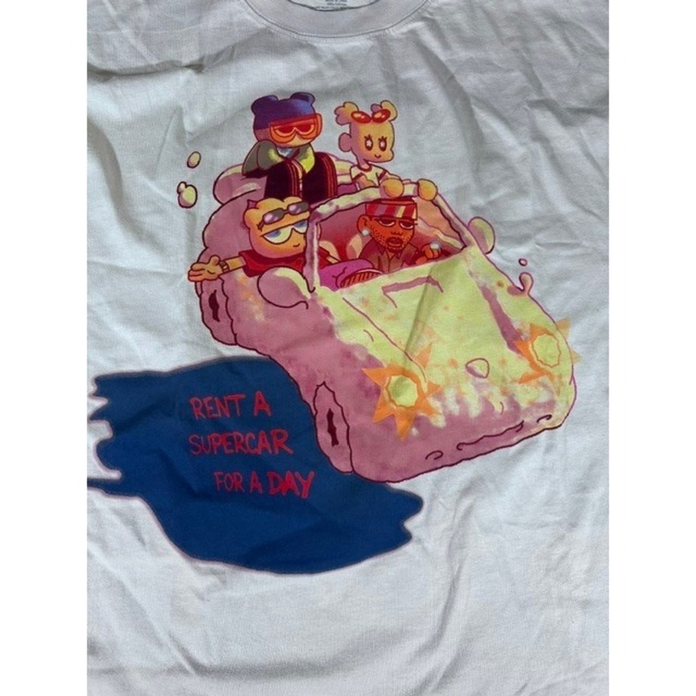 RhymezlikeDimez Rent a Supercar for a Day Graphic Tee Cream XXXL